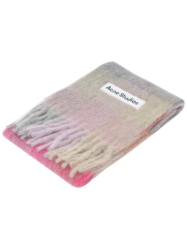 Check Mohair Muffler Fuchsia Lilac Pink - ACNE STUDIOS - BALAAN 3