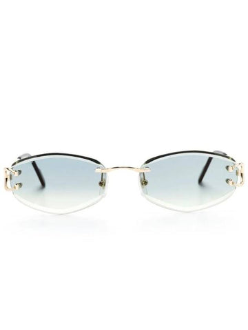 Eyewear Rectangular Rimless Sunglasses CT0467S - CARTIER - BALAAN 1