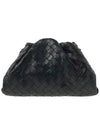 Intrecciato Small Leather Pouch Bag Black - BOTTEGA VENETA - BALAAN 4