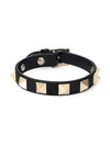 Women's Rockstud Leather Bracelet Black - VALENTINO - BALAAN 3