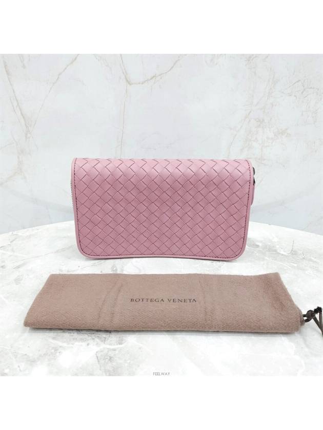 Lux You Pink Intrecciato Weaving Zipper Long Wallet - BOTTEGA VENETA - BALAAN 7