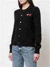 Play Women's Double Heart Logo Patch Wool Cardigan P1 N057 1 Black - COMME DES GARCONS - BALAAN 4