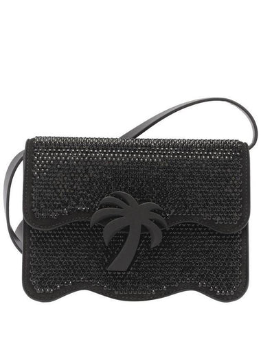 Women's Rhinestone Logo Buckle Cross Bag Black - PALM ANGELS - BALAAN 1