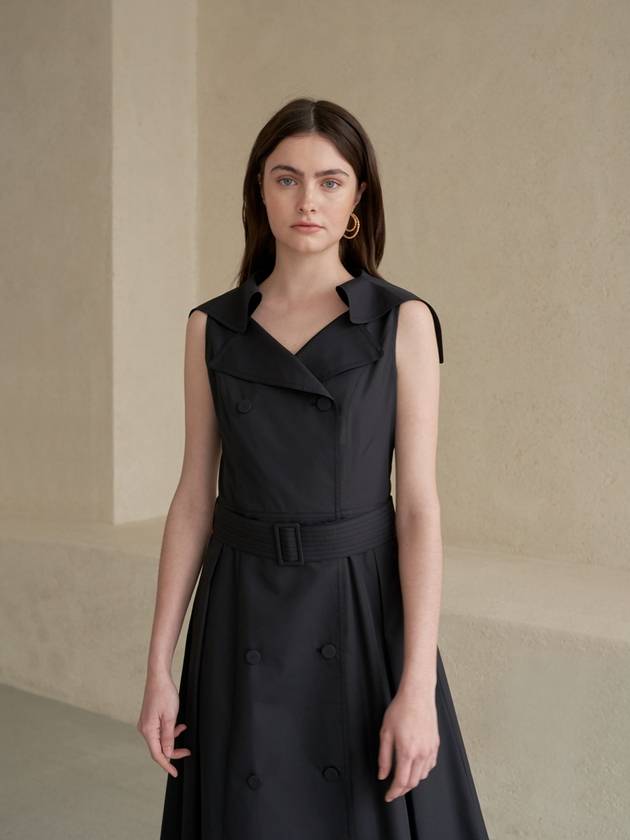 wide collar sleeveless Aline dress - CAHIERS - BALAAN 3