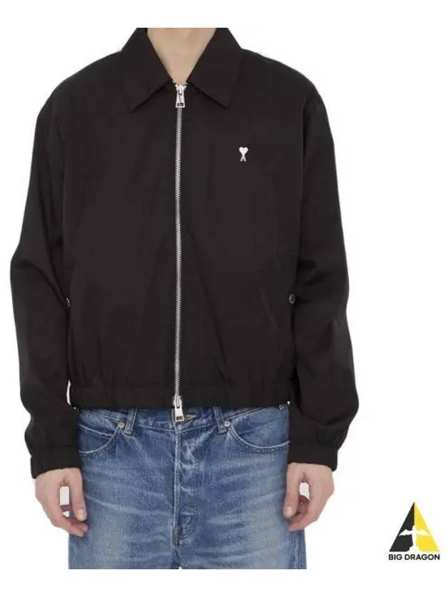 De Coeur Logo Zip-up Jacket Night Black - AMI - BALAAN 2