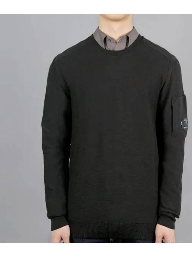 Lens Detail Crew Neck Knit Top Black - CP COMPANY - BALAAN 2