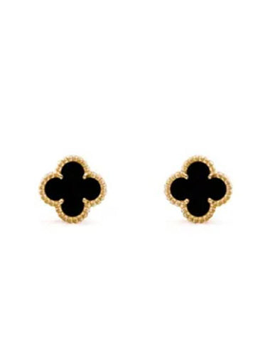 Sweet Alhambra Earrings Gold Black - VANCLEEFARPELS - BALAAN 1