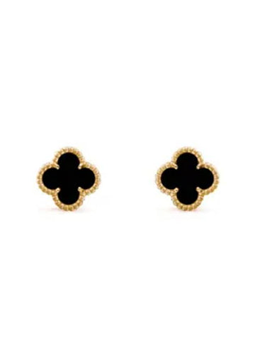 Sweet Alhambra Gold Earrings Onyx - VANCLEEFARPELS - BALAAN 1