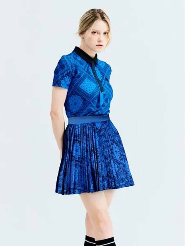 Golf Layered Pleated Skirt Blue - HENRY STUART - BALAAN 1