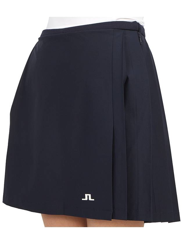 Women's SIERRA Pleated Skirt Navy - J.LINDEBERG - BALAAN 9