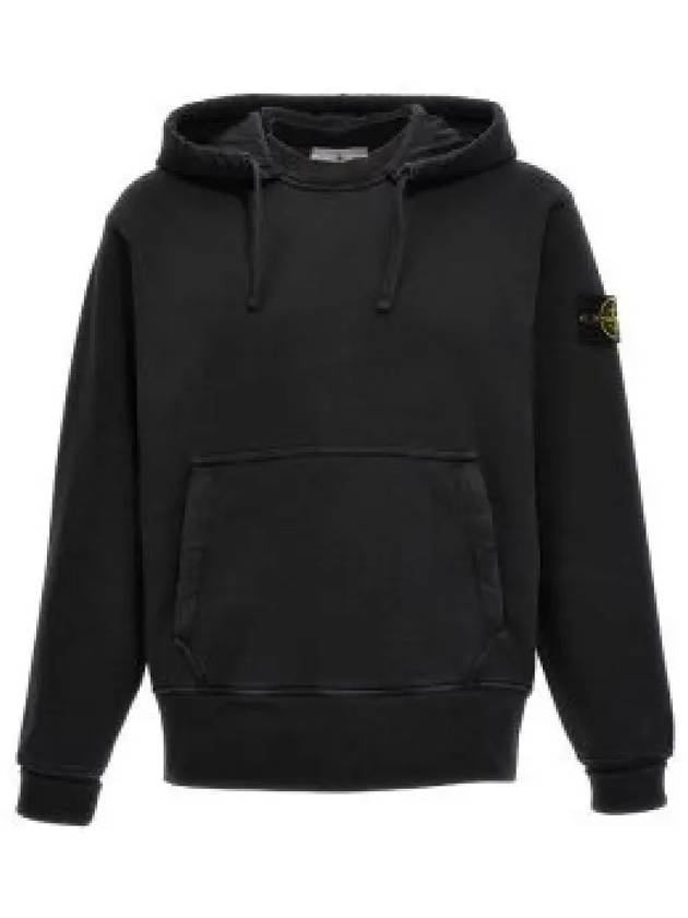 Men's Oversized Cotton Hoodie Black - STONE ISLAND - BALAAN 2