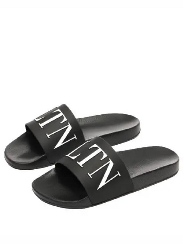 24 4Y0S0873 SYE 0NI 4Y2S0873 Rubber Rockstud Slide Sandals - VALENTINO - BALAAN 1