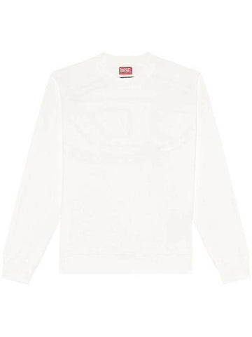 Men's Logo Embroidery Sweatshirt White - DIESEL - BALAAN 1