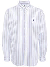 Embroidered Pony Logo Striped Long Sleeve Shirt Blue White - POLO RALPH LAUREN - BALAAN 1