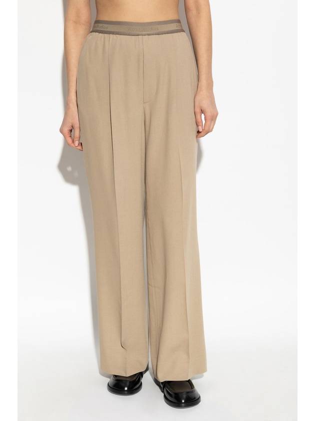 Acne Studios Pleated Trousers, Women's, Beige - ACNE STUDIOS - BALAAN 3