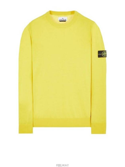 Logo Patch Knit Top Yellow - STONE ISLAND - BALAAN 2