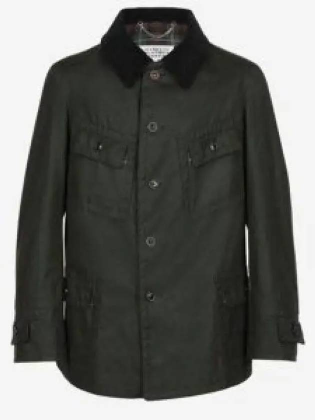 Men's Waxed Cotton Jacket Dark Green - MAISON MARGIELA - BALAAN 2