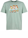 Surfing Foxes Logo Print Short Sleeve T-Shirt Sky Blue - MAISON KITSUNE - BALAAN 2