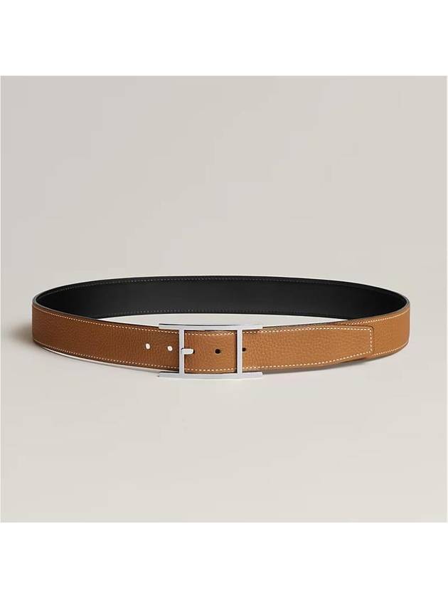 Quentin Togo Palladium Reversible Belt Gold Black - HERMES - BALAAN 3