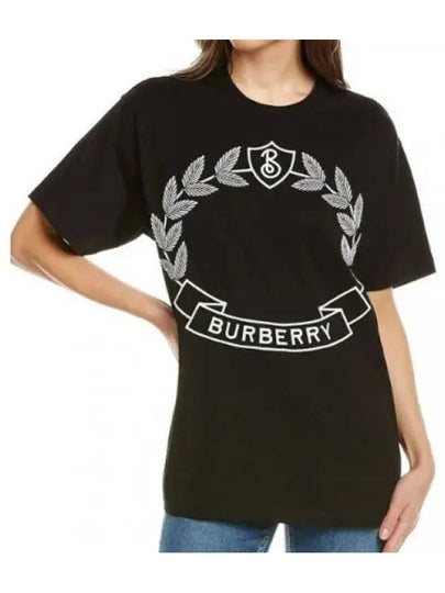 Oak Leaf Logo Short Sleeve T-Shirt Black - BURBERRY - BALAAN 2