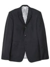 Super 120S Wool Twill Single Breasted Classic Jacket Black - THOM BROWNE - BALAAN 2