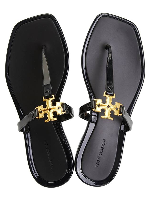 Roxanne Jelly Logo Flip Flops Black - TORY BURCH - BALAAN 3