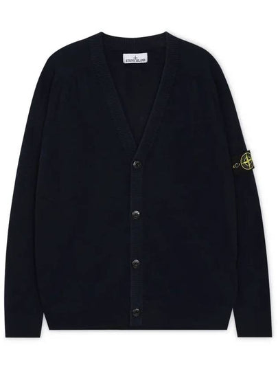 Wappen Patch V-Neck Cardigan Navy - STONE ISLAND - BALAAN 2