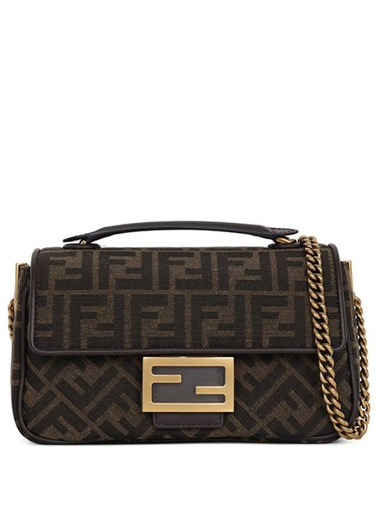 jacquard fabric baguette chain midi bag FF 8BR793AKBZF1EM3 - FENDI - BALAAN 2