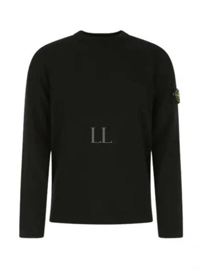 Logo Patch Crewneck Knit Top Black - STONE ISLAND - BALAAN 2