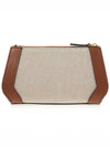 V Logo Signature Pouch Bag Beige Brown - VALENTINO - BALAAN 4