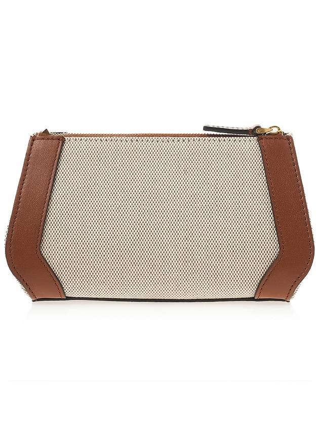 V Logo Signature Pouch Bag Beige Brown - VALENTINO - BALAAN 4