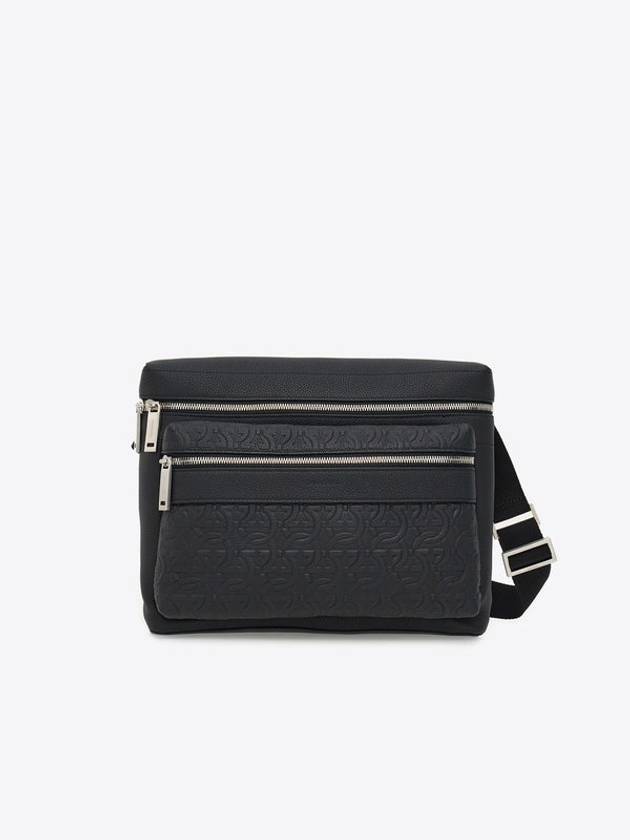 Gancini Pattern Leather Cross Bag Black - SALVATORE FERRAGAMO - BALAAN 2