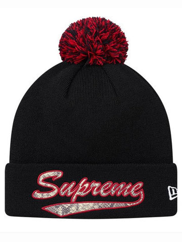 New Era Snake Script Beanie Black NEW ERA SNAKE SCRIPT BEANIE - SUPREME - BALAAN 1