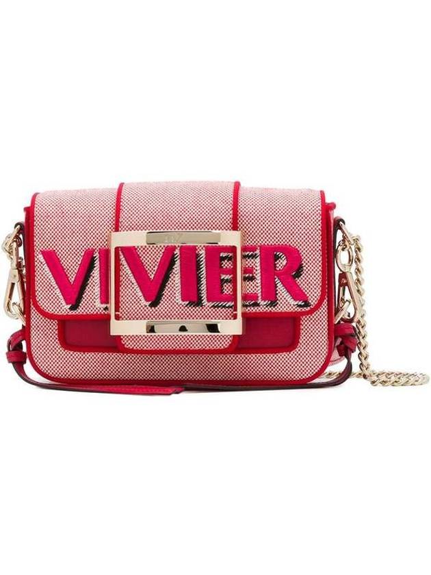 Women's 3D Printed Canvas Cross Bag Red - ROGER VIVIER - BALAAN 1