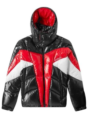 Men's Antimet Back Logo Padding Black Red - MONCLER - BALAAN 1