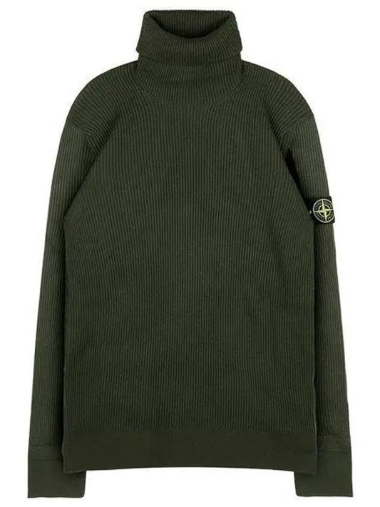 Men's Logo Patch Turtleneck Khaki - STONE ISLAND - BALAAN 2