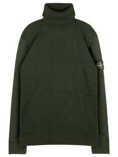 Men's Logo Patch Turtleneck Khaki - STONE ISLAND - BALAAN 2