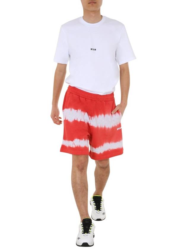 Men's Tie Dye Bermuda Shorts Red - MSGM - BALAAN 3