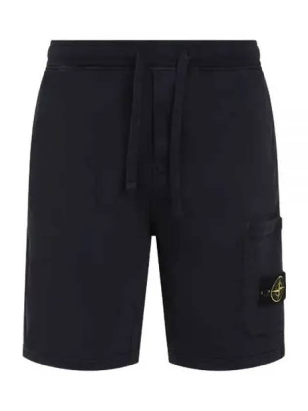 Cotton Fleece Cargo Bermuda Shorts Navy - STONE ISLAND - BALAAN 2