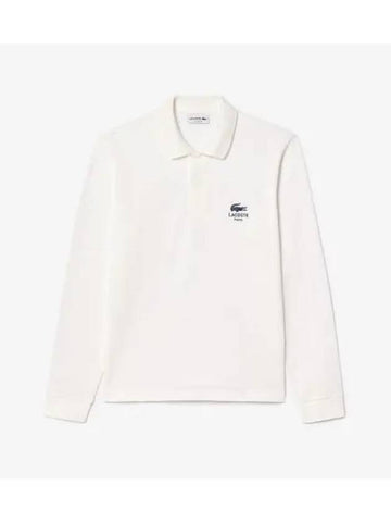 Men s soft branding long sleeve polo OFFWHITE off white - LACOSTE - BALAAN 1