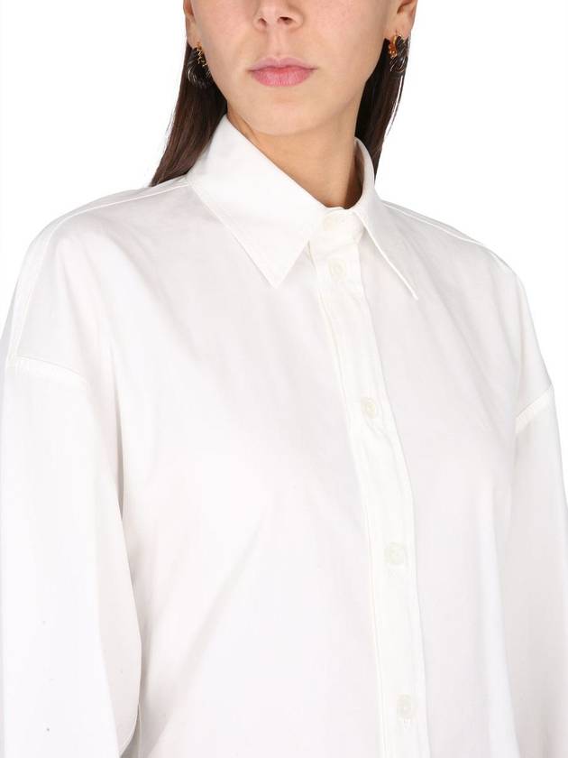 Women's Compact Cotton Long Sleeve Shirt Chalk - BOTTEGA VENETA - BALAAN 5