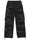 Bleach Washed Cotton Cargo Wide Pants Black - ULKIN - BALAAN 5