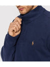 Embroidered Pony Logo Half Zip-Up Knit Top Navy - POLO RALPH LAUREN - BALAAN 5