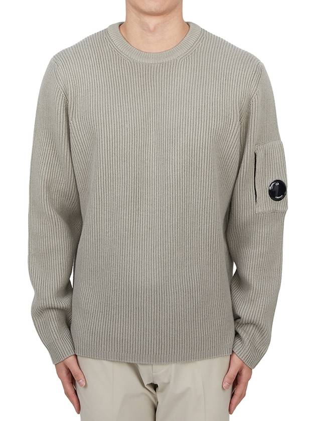 Full Rib Crew Neck Knit Top Beige - CP COMPANY - BALAAN 2