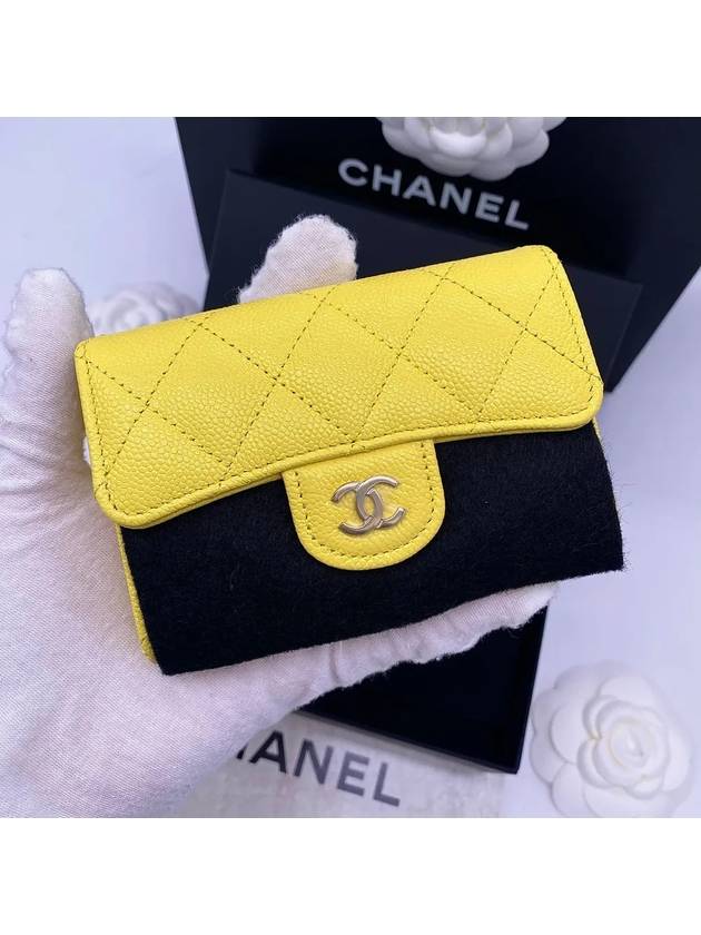 Classic Gold Hardware Grained Calfskin Card Wallet Yellow - CHANEL - BALAAN 5