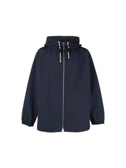 Men's Casual Zipper Hooded Jacket Navy - JIL SANDER - BALAAN 2