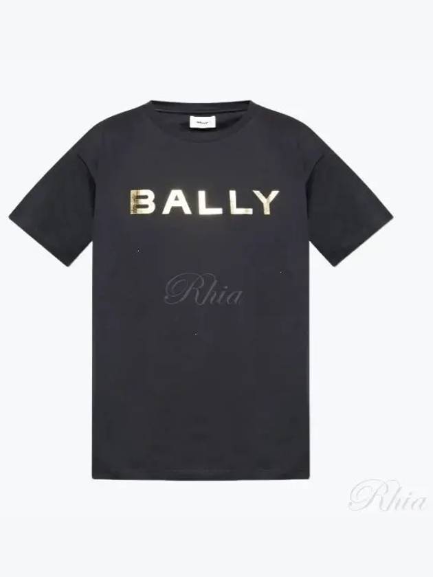 Logo Printed Short Sleeve T-Shirt Black - BALLY - BALAAN 2