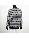 Logo Striped Wool Cardigan Black - MIU MIU - BALAAN 5