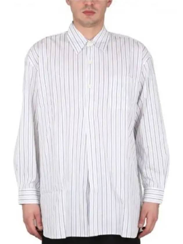 Popover Stripe Long Sleeve Shirt White - OUR LEGACY - BALAAN 2