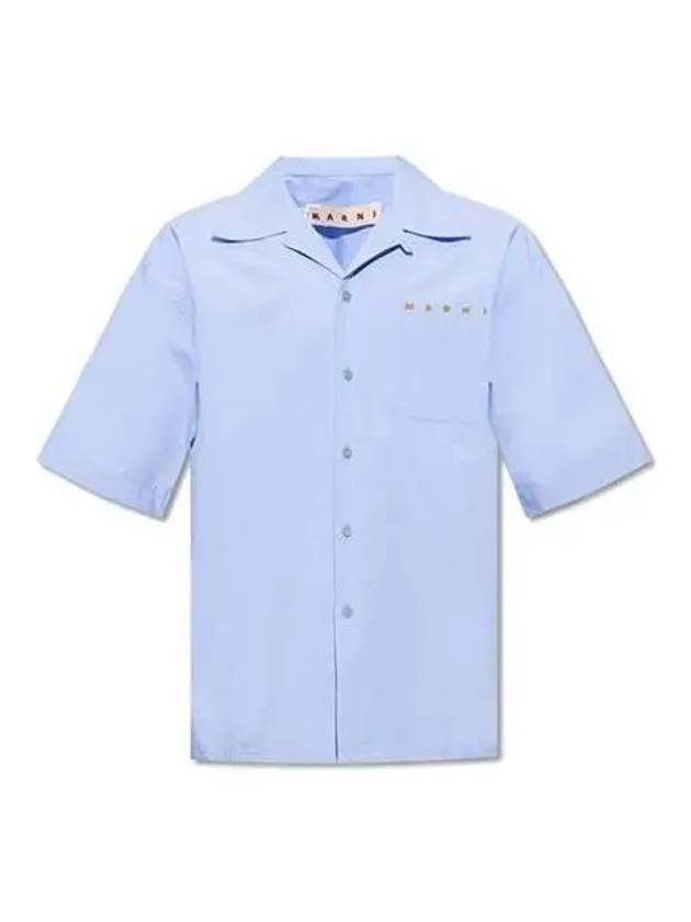 Logo pocket short sleeve shirt light blue CUMU0213P0 USCV08 - MARNI - BALAAN 1